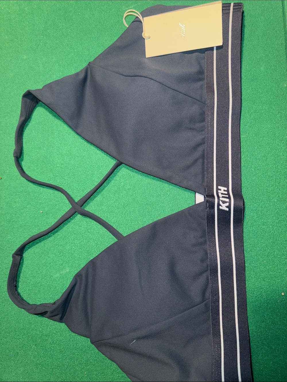 Kith petrol Bralette with White-Trim Logo Band